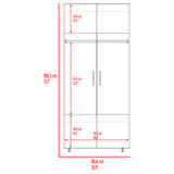 Closet Hogar Avellana y Blanco 80x180.5cm con Dos Puertas - CLOSETS | Bylmo
