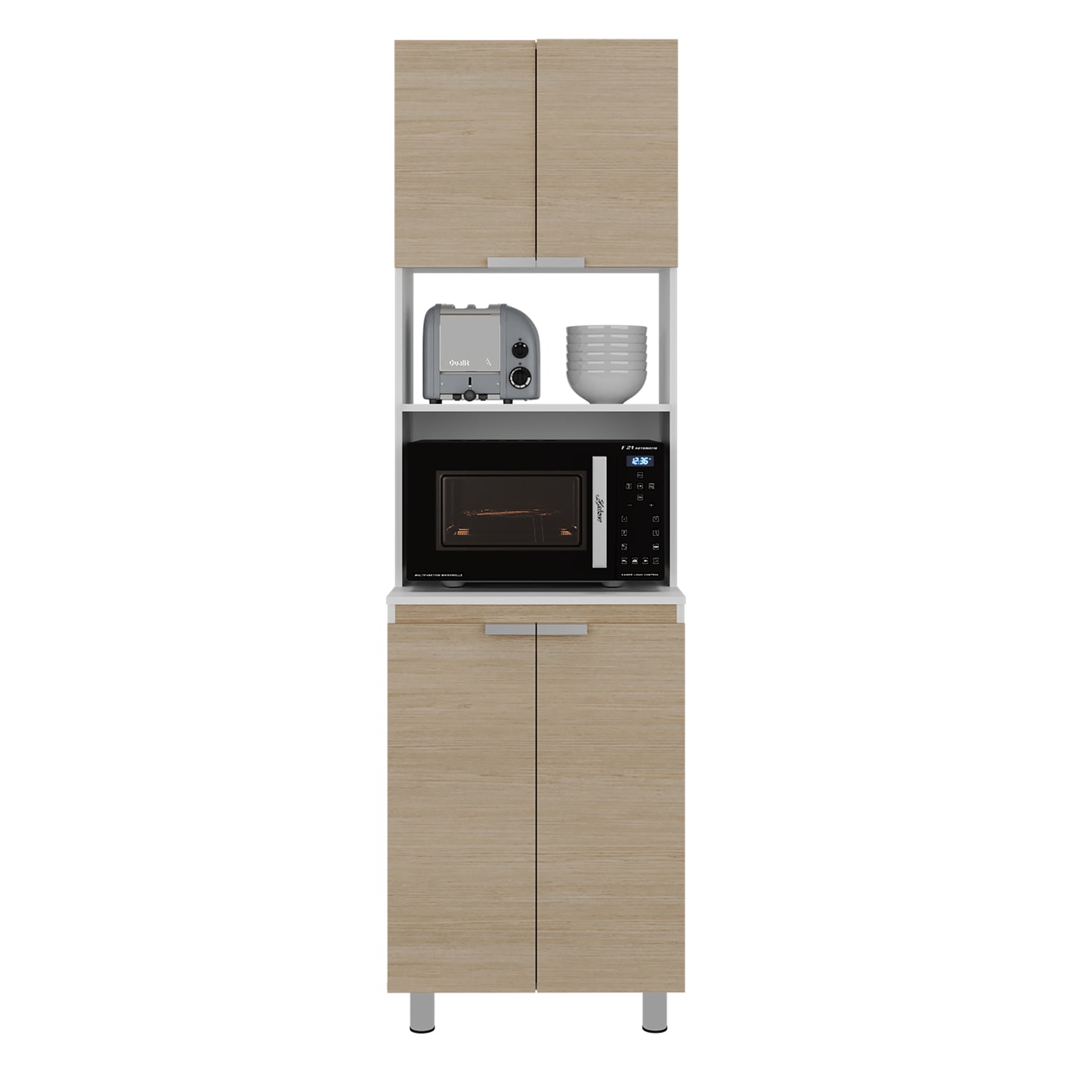 Módulo Microondas Fendi Cartagena 60x205cm sin Cajones y con Cuatro Puertas - ALACENAS Y MUEBLES MICROONDAS | Bylmo