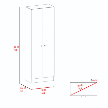 Closet Home Avellana 60x180cm con Dos Puertas - CLOSETS | Bylmo