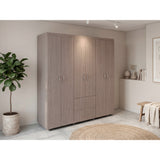 Closet Bariloche Blanco Positano 170.3x180cm con Seis Puertas y con Dos Cajones - CLOSETS | Bylmo