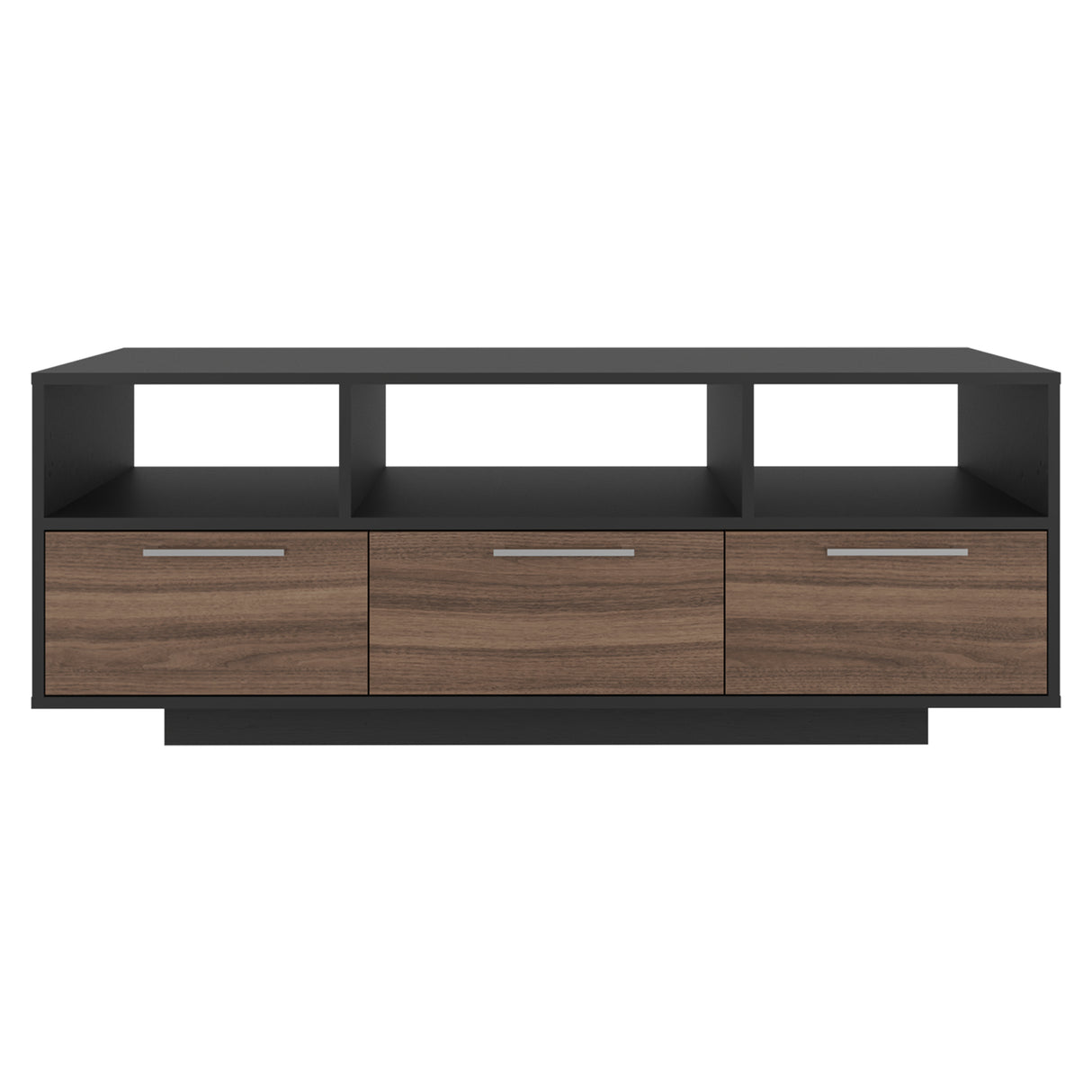 Rack de TV Wema Wengue Y Avellana 130x49cm Para TV Hasta 58 Pulgadas con Tres Cajones - MUEBLES DE TV | Bylmo