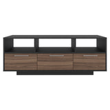 Rack de TV Wema Wengue Y Avellana 130x49cm Para TV Hasta 58 Pulgadas con Tres Cajones - MUEBLES DE TV | Bylmo