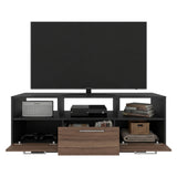 Rack de TV Wema Wengue Y Avellana 130x49cm Para TV Hasta 58 Pulgadas con Tres Cajones - MUEBLES DE TV | Bylmo