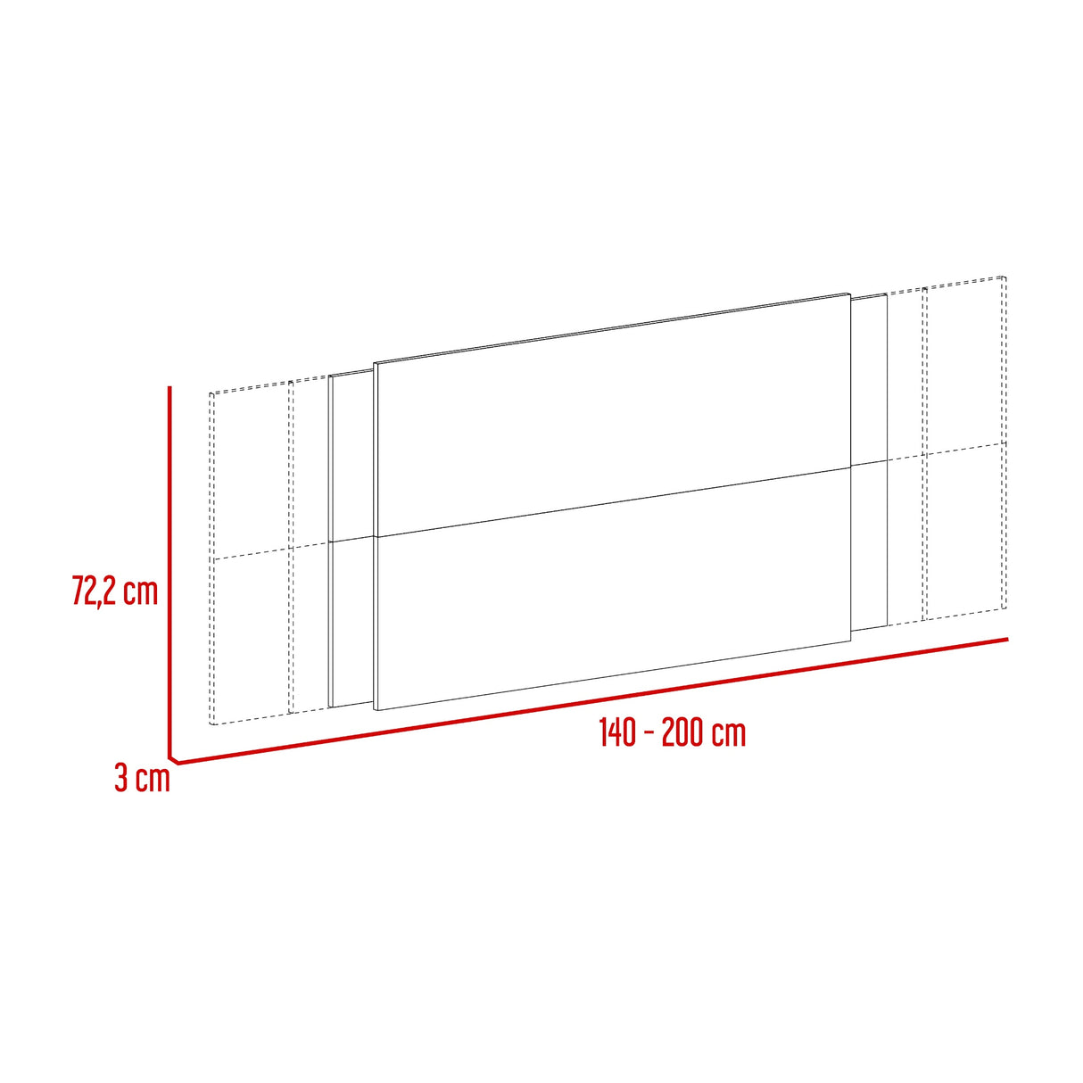Cabecero Ajustable Neuss Fresno 140x72cm Liso para Cama Doble Hasta King - CABECEROS | Bylmo