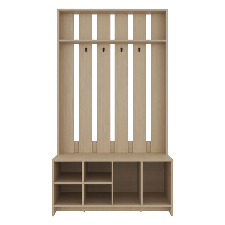 Mueble Recibidor Beijing Cartagena 97 cm con Entrepaño, Zapatero y Perchero para Ropa - BIFES Y ARRIMOS | Bylmo