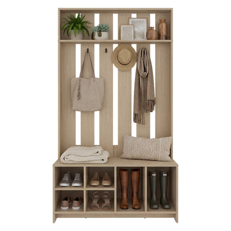 Mueble Recibidor Beijing Cartagena 97 cm con Entrepaño, Zapatero y Perchero para Ropa - BIFES Y ARRIMOS | Bylmo