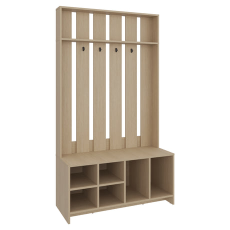 Mueble Recibidor Beijing Cartagena 97 cm con Entrepaño, Zapatero y Perchero para Ropa - BIFES Y ARRIMOS | Bylmo