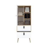 Cómoda Huna Fresno y Blanco 51x142cm con 3 Cajones Moderno - CAJONERAS Y COMODAS | Bylmo