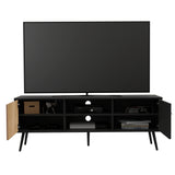 Rack de TV Wengue y Fresno 150x55cm para TV de 65 Pulgadas - MUEBLES DE TV | Bylmo