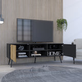 Rack de TV Wengue y Fresno 150x55cm para TV de 65 Pulgadas - MUEBLES DE TV | Bylmo