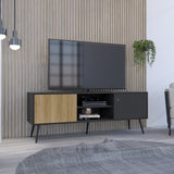 Rack de TV Wengue y Fresno 150x55cm para TV de 65 Pulgadas - MUEBLES DE TV | Bylmo