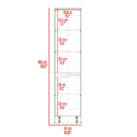 Alacena Soler Fresno 43x180cm 2 Puertas - ALACENAS Y MUEBLES MICROONDAS | Bylmo
