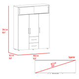 Closet Bigaf Avellana y Wengue 160x204cm Con Tres Cajones y Cuatro Entrepaños - CLOSETS | Bylmo