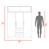 Closet Bigaf Avellana y Wengue 160x204cm Con Tres Cajones y Cuatro Entrepaños - CLOSETS | Bylmo