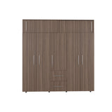Closet Bigaf Avellana y Wengue 230x204cm Con Tres Cajones y Ocho Puertas - CLOSETS | Bylmo