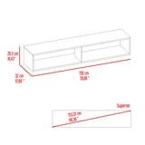 Rack de TV Flotante Gris Positano 150x26.5cm Para TV Hasta 65 Pulgadas con Ranuras para Cables - MUEBLES DE TV | Bylmo