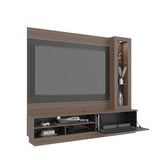 Centro de Entretenimiento Yakarta Avellana 200x180cm para TV Hasta 65" Pulgadas y con Siete Compartimientos - MUEBLES DE TV | Bylmo