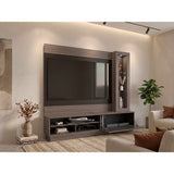 Centro de Entretenimiento Yakarta Avellana 200x180cm para TV Hasta 65" Pulgadas y con Siete Compartimientos - MUEBLES DE TV | Bylmo
