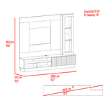 Centro de Entretenimiento Yakarta Avellana 200x180cm para TV Hasta 65" Pulgadas y con Siete Compartimientos - MUEBLES DE TV | Bylmo