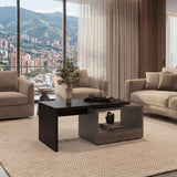 Mesa de Centro Kaia Wengue y Avellana 100.2x40cm Rectangular con Compartimiento - MESAS DE CENTRO | Bylmo