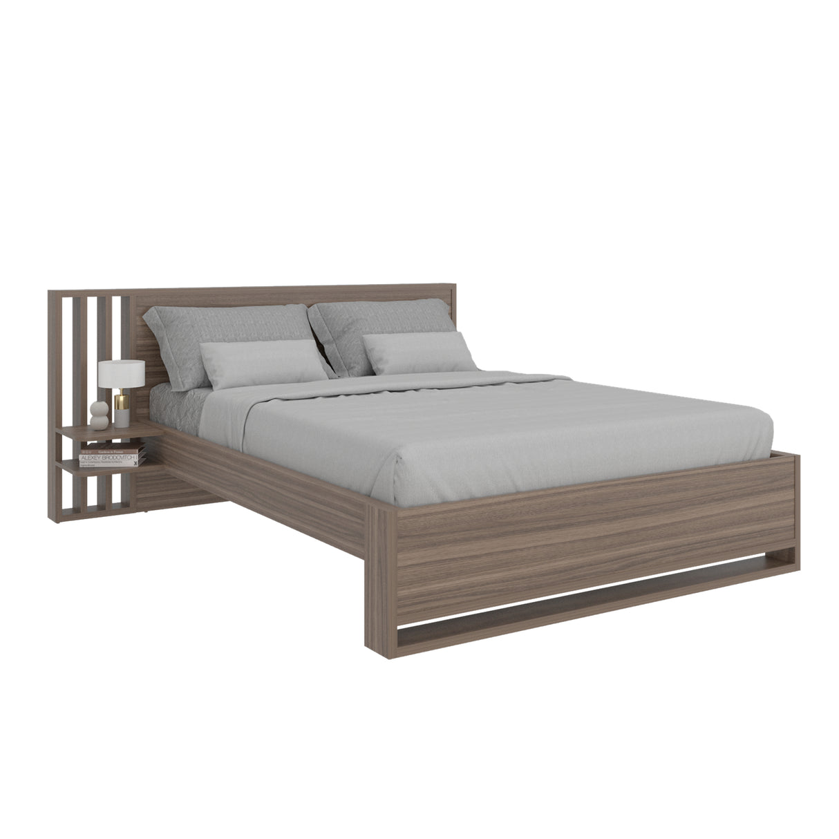 Base Cama Vance Avellana 179.9x86.6cm para Colchón Doble 140 X 190 Cm y con Cabecero - CAMAS | Bylmo