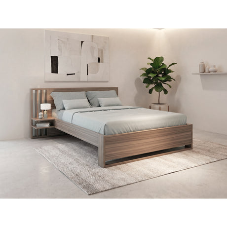 Base Cama Vance Avellana 179.9x86.6cm para Colchón Doble 140 X 190 Cm y con Cabecero - CAMAS | Bylmo
