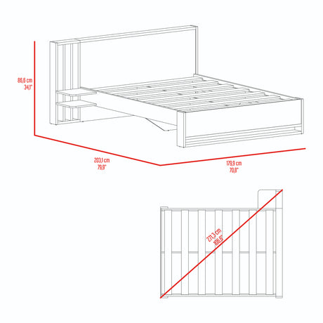 Base Cama Vance Avellana 179.9x86.6cm para Colchón Doble 140 X 190 Cm y con Cabecero - CAMAS | Bylmo