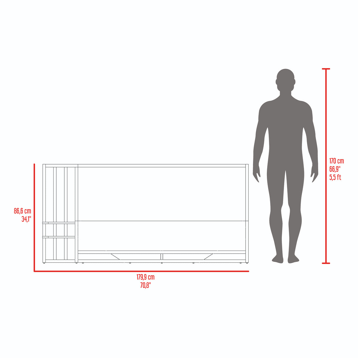 Base Cama Vance Avellana 179.9x86.6cm para Colchón Doble 140 X 190 Cm y con Cabecero - CAMAS | Bylmo