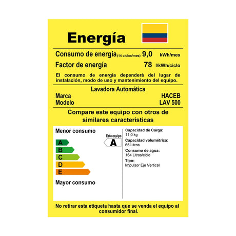 Lavadora Haceb Gris 61.2x95.2cm Para 11 Kilos con 6 Funciones Preconfiguradas - LAVADORAS Y SECADORAS | Bylmo