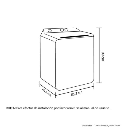 Lavadora Haceb Blanco 88.8x104.5cm Para 13 Kilos con 5 Funciones Preconfiguradas - LAVADORAS Y SECADORAS | Bylmo