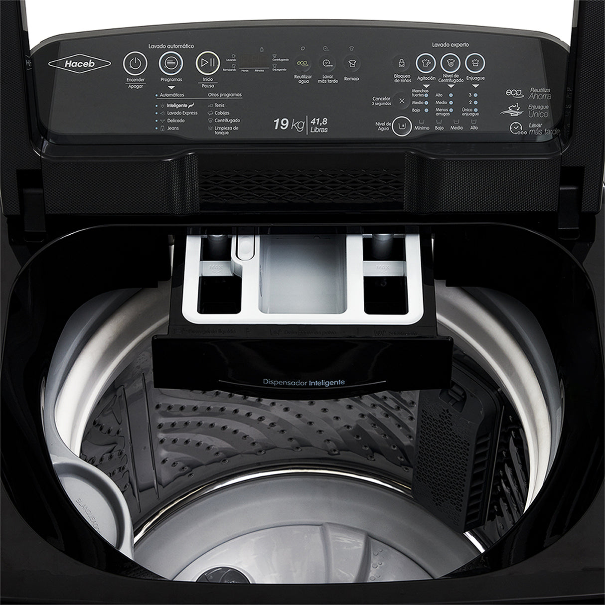 Lavadora Haceb Negra 67x115cm Para 19 Kilos con 6 Funciones Preconfiguradas - LAVADORAS Y SECADORAS | Bylmo
