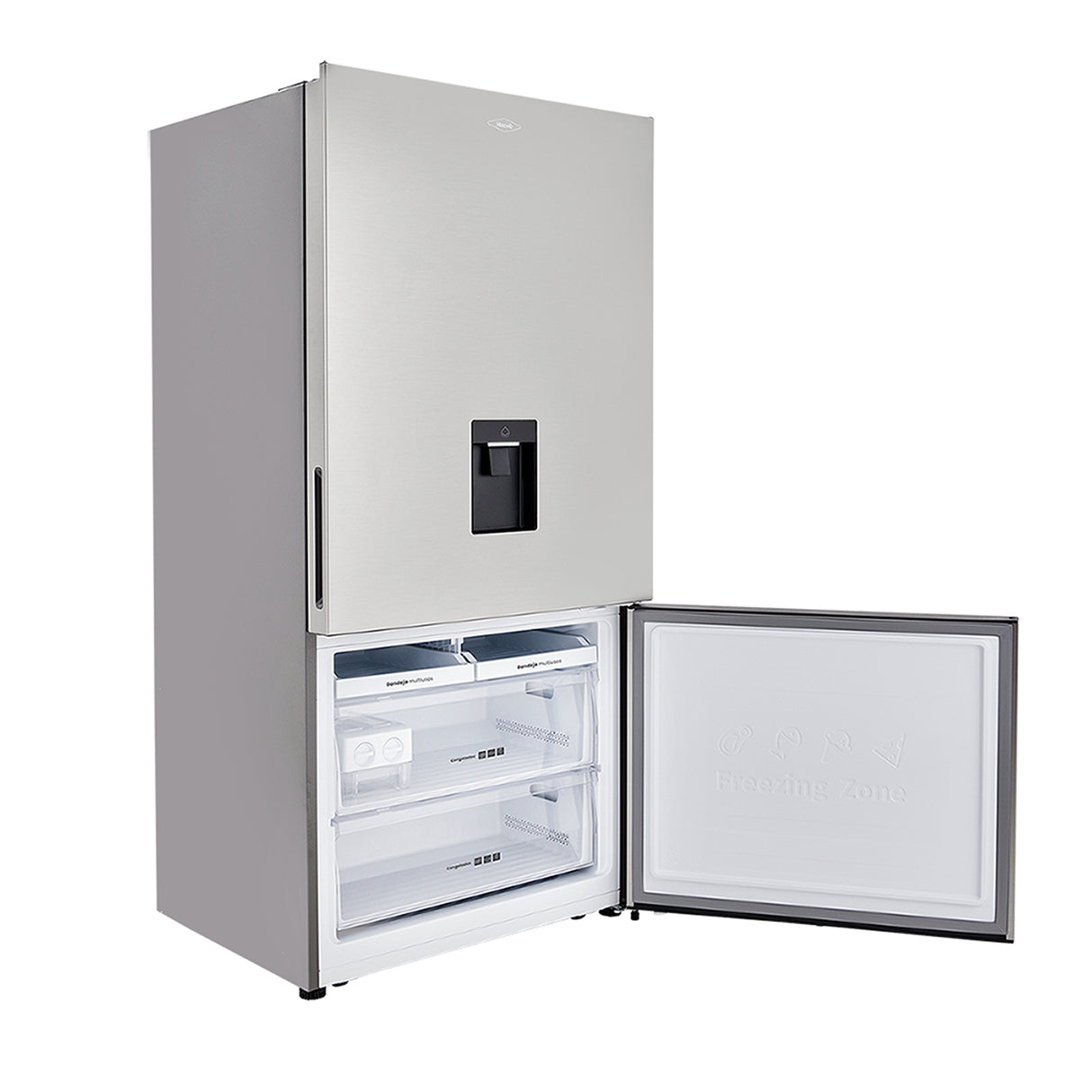 Nevecón No Frost Haceb Bottom Mount Inox 79.4x172.5cm De 543 Litros con Dispensador de Agua - NEVERAS | Bylmo
