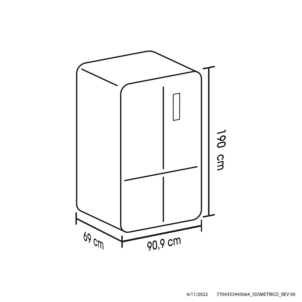 Nevera No Frost Haceb Cross Door Negro 69x1.9cm De 586 Litros y con Pantalla Digital - NEVERAS | Bylmo
