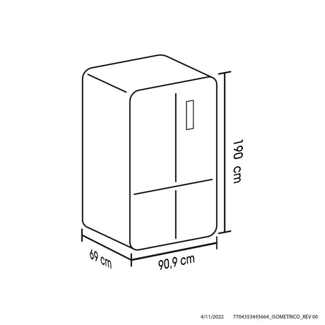 Nevera No Frost Haceb Cross Door Negro 69x1.9cm De 586 Litros y con Pantalla Digital - NEVERAS | Bylmo