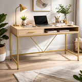 Escritorio Natural 110x75cm con Un Cajón Moderno - ESCRITORIOS | Bylmo