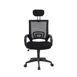 Silla Gerencial Negro 52x105cm con Apoya Brazos con Soporte Lumbar y con Apoya Cabezas - SILLAS DE OFICINA | Bylmo