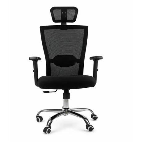 Silla Gerencial Negro 66x125cm con Apoya Brazos con Soporte Lumbar y con Apoya Cabezas - SILLAS DE OFICINA | Bylmo