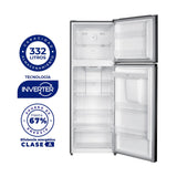 Nevera Inverter No Frost Kalley Gris Oscuro 60.5x170.5cm de 332 Litros con Dispensador de Agua y con Congelador Superior - NEVERAS | Bylmo