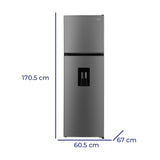Nevera Inverter No Frost Kalley Gris Oscuro 60.5x170.5cm de 332 Litros con Dispensador de Agua y con Congelador Superior - NEVERAS | Bylmo