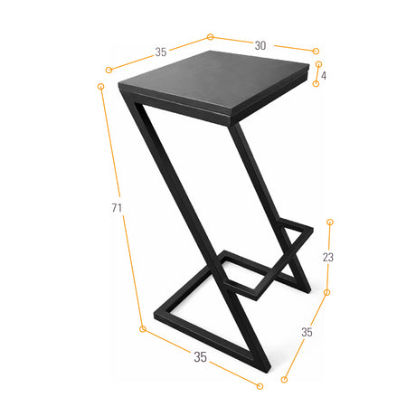 Butaco Mácula y Negro 35x71cm de Asiento Cuadrado sin Espaldar y sin Apoya Brazos - SILLAS Y BUTACOS | Bylmo