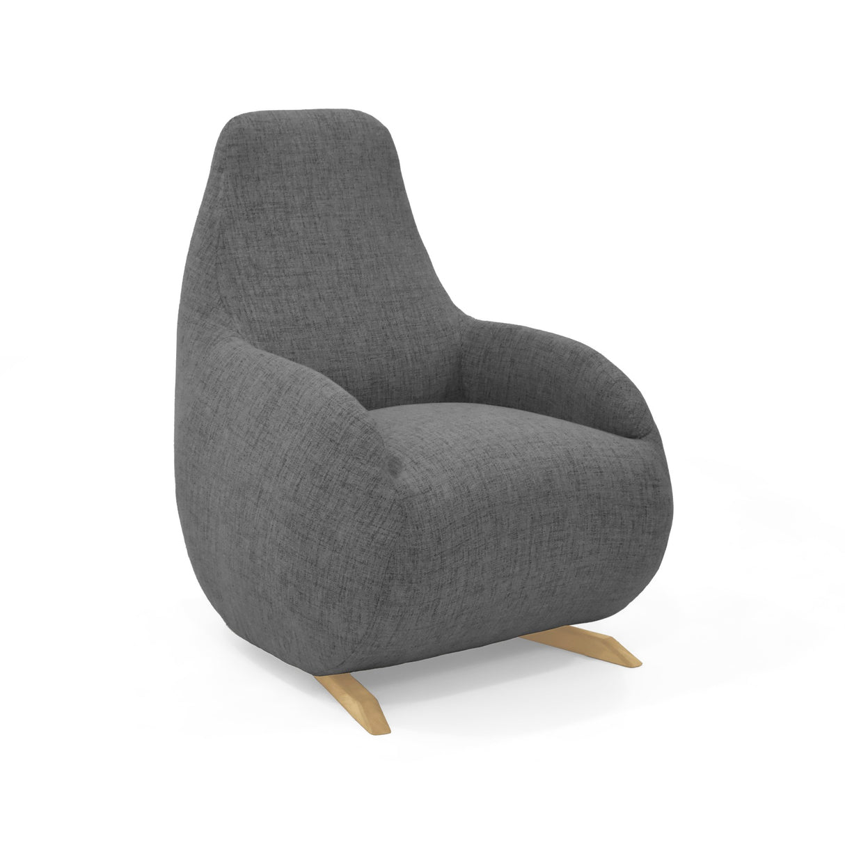 Poltrona Rusell Gris y Matiz Natural 77x95cm de Un Puesto con Apoya Brazos