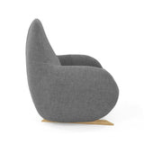 Poltrona Rusell Gris y Matiz Natural 77x95cm de Un Puesto con Apoya Brazos