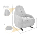 Poltrona Rusell Gris y Matiz Natural 77x95cm de Un Puesto con Apoya Brazos