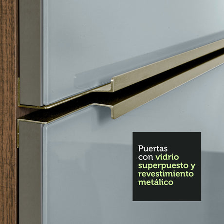 Mueble Superior de Cocina Lux Marrón y Gris 120x66cm con Cuatro Entrepaños y Dos Puertas - MUEBLES SUPERIORES DE COCINA | Bylmo