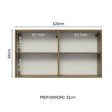 Mueble Superior de Cocina Lux Marrón y Gris 120x66cm con Cuatro Entrepaños y Dos Puertas - MUEBLES SUPERIORES DE COCINA | Bylmo
