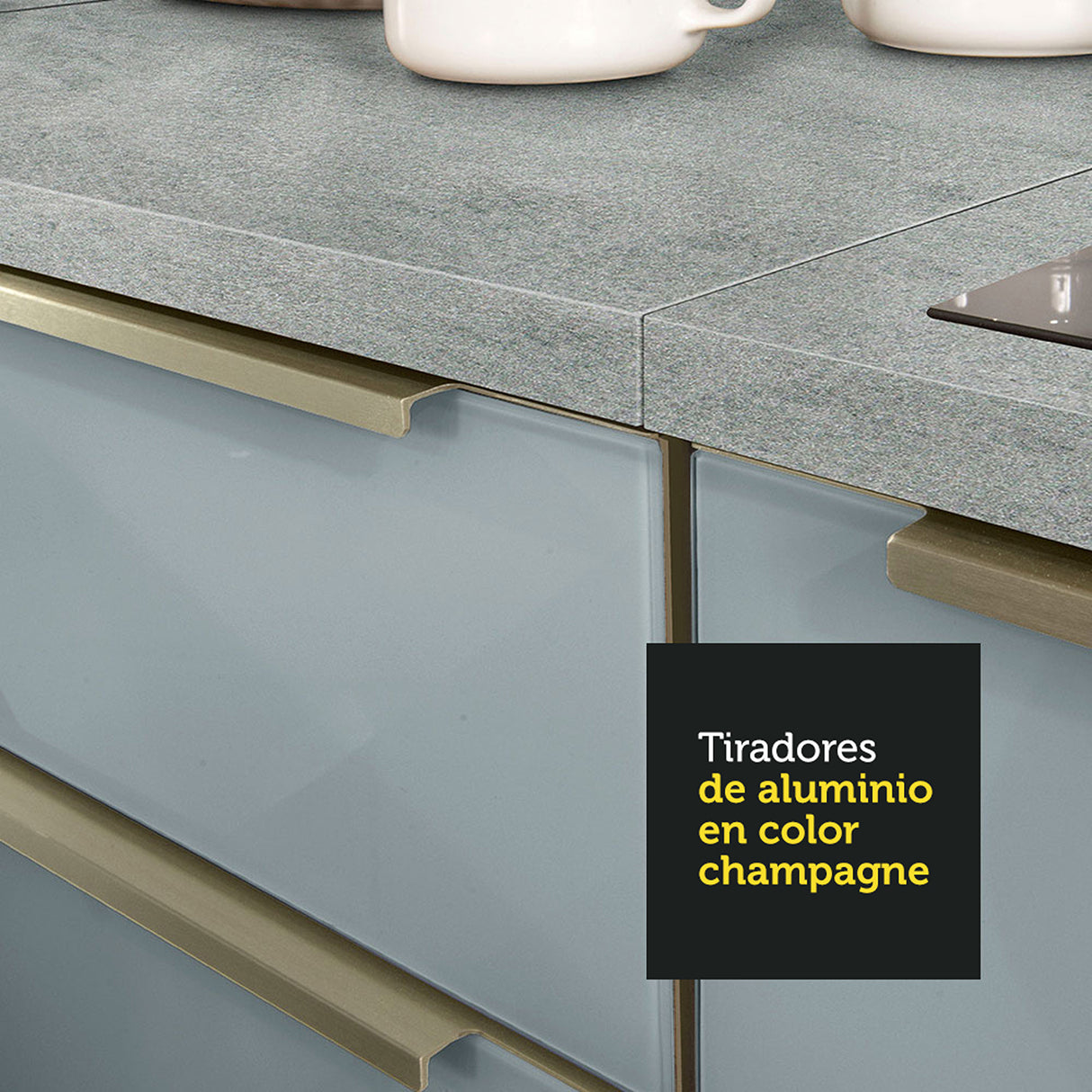 Mueble Superior de Cocina Lux Blanco y Gris 120x66cm con Cuatro Entrepaños y Dos Puertas - MUEBLES SUPERIORES DE COCINA | Bylmo
