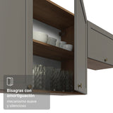 Mueble Superior de Cocina Vik Marrón y Gris 120x66cm con Cuatro Entrepaños y Dos Puertas - MUEBLES SUPERIORES DE COCINA | Bylmo