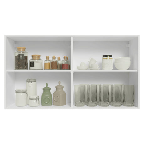 Mueble Superior de Cocina Vik Blanco y Verde 120x66cm con Cuatro Entrepaños y Dos Puertas - MUEBLES SUPERIORES DE COCINA | Bylmo