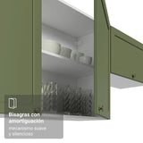Mueble Superior de Cocina Vik Blanco y Verde 120x66cm con Cuatro Entrepaños y Dos Puertas - MUEBLES SUPERIORES DE COCINA | Bylmo