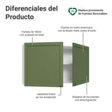 Mueble Superior de Cocina Vik Blanco y Verde 120x66cm con Cuatro Entrepaños y Dos Puertas - MUEBLES SUPERIORES DE COCINA | Bylmo